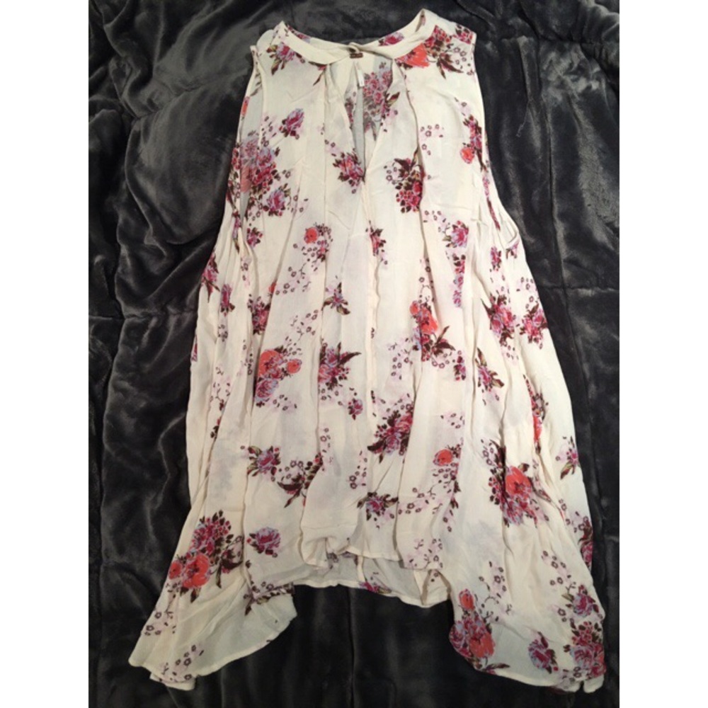 Floral White Tank Top